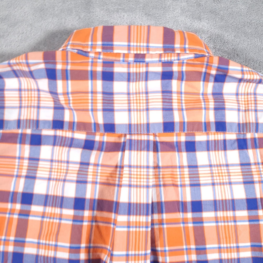 Vineyard Vines Shirt Mens XL Orange Blue Plaid On-The-Go Performance Button Down - Picture 11 of 11